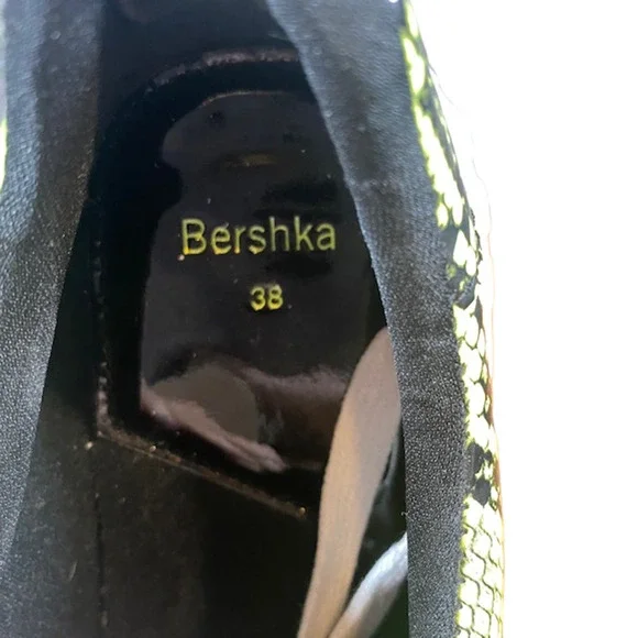 Bershka Women’s Yellow & Black Street Style Lace-Up Sneakers Size 38 - Picture 5 of 10